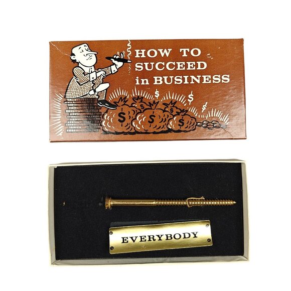 How To Succeed In Business Screw Everybody Vintage Gag Gift Set 1968 Retro Humor - Picture 1 of 5